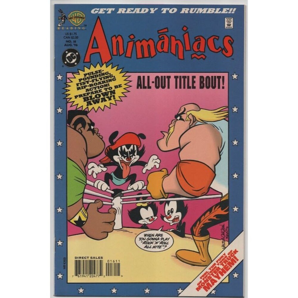 Animaniacs 16 DC Comics 1996 VF/NM 9.0 KISS Parody Wrestling Pinky and the Brain